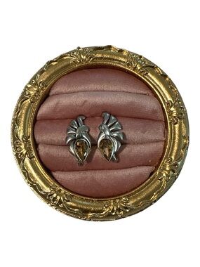 Otis Sterling Silver Screw Back Earrings With Citrine Colored Stones